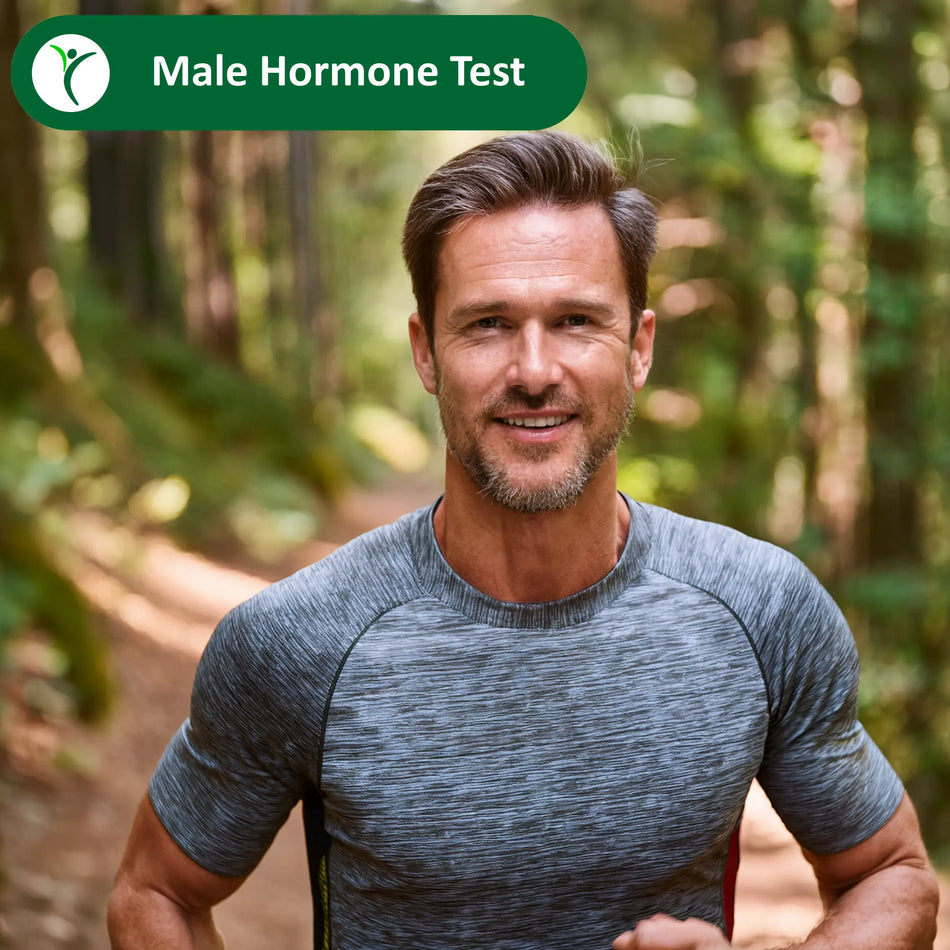 man running in woodland